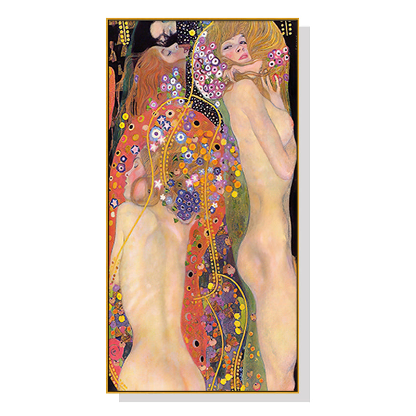 40cmx80cm Water Serpents By Gustav Klimt Gold Frame Canvas Wall Art Tristar Online