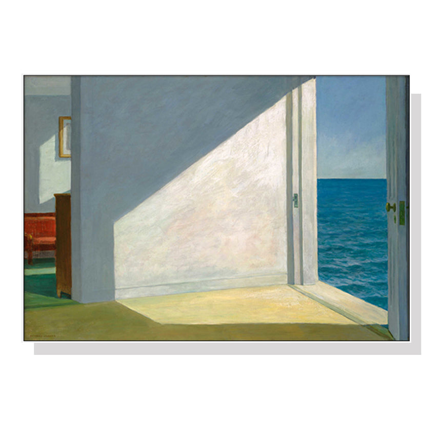 50cmx70cm Room By The Sea By Edward Hopper White Frame Canvas Wall Art Tristar Online