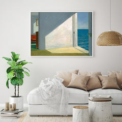 50cmx70cm Room By The Sea By Edward Hopper White Frame Canvas Wall Art Tristar Online