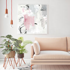 50cmx50cm Abstract Pink Grey 2 Sets White Frame Canvas Wall Art Tristar Online