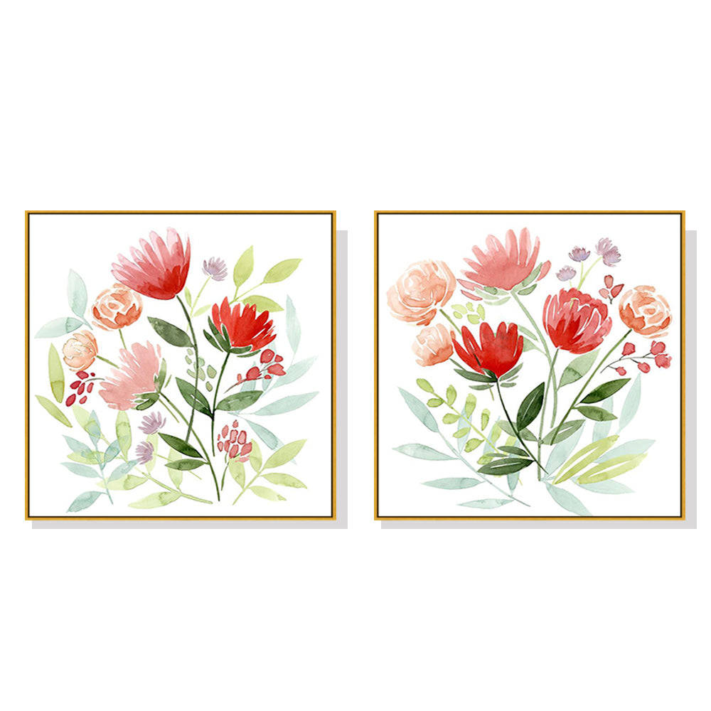 70cmx70cmFlorals 2 Sets Gold Frame Canvas Wall Art Tristar Online