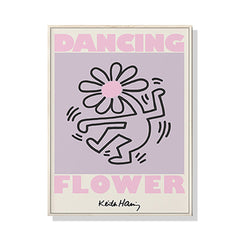 50cmx70cm Keith Haring Dancing Flower Wood Frame Canvas Wall Art Tristar Online