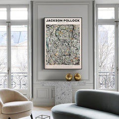 Wall Art 90cmx135cm Jackson Pollock Exhibition III Black Frame Canvas Tristar Online