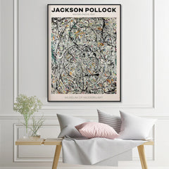 80cmx120cm Jackson Pollock Exhibition III Black Frame Canvas Wall Art Tristar Online