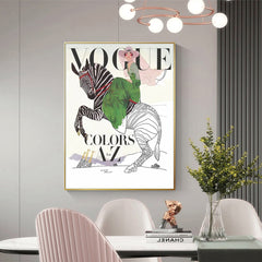 50cmx70cm Vogue Lady Gold Frame Canvas Wall Art Tristar Online