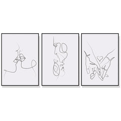 40cmx60cm Couples 3 Sets Black Frame Canvas Wall Art Tristar Online