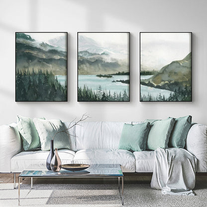 40cmx60cm Landscape 3 Sets Black Frame Canvas Wall Art Tristar Online