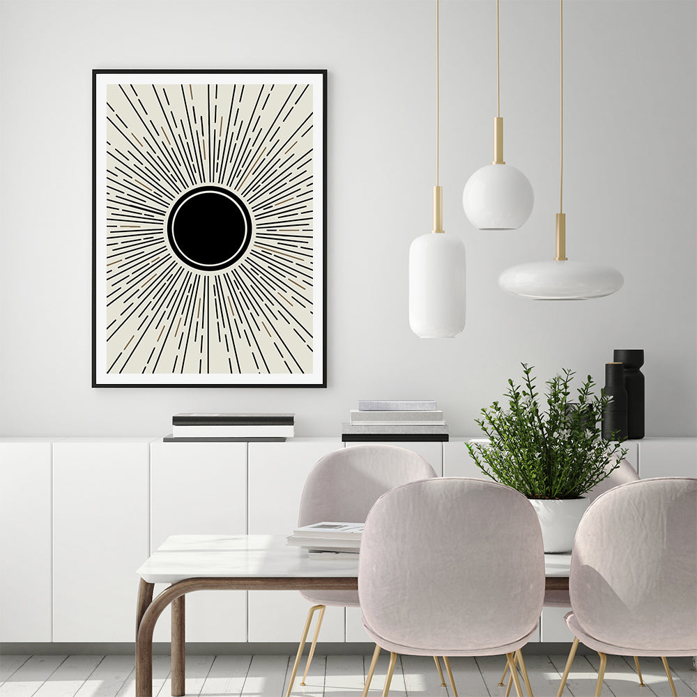 80cmx120cm Sun Rise Art Black Frame Canvas Wall Art Tristar Online