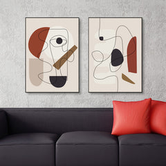 Wall Art 80cmx120cm Abstract Line Art By Picasso 3 Sets Black Frame Canvas Tristar Online