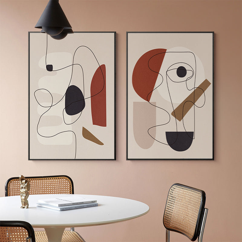 Wall Art 80cmx120cm Abstract Line Art By Picasso 3 Sets Black Frame Canvas Tristar Online