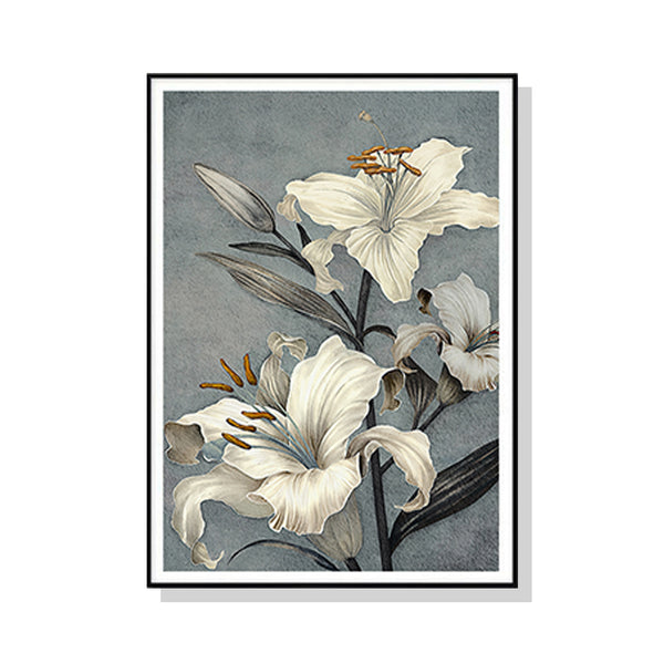 60cmx90cm Floral Lily II Black Frame Canvas Wall Art Tristar Online