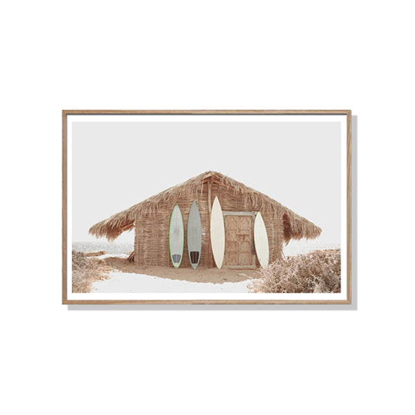 50cmx70cm Surf Cabin Wood Frame Canvas Wall Art Tristar Online