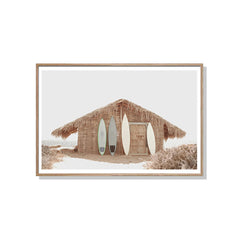 70cmx100cm Surf Cabin Wood Frame Canvas Wall Art Tristar Online