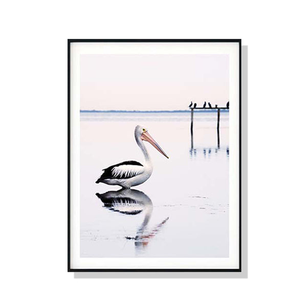 50cmx70cm Pelican Black Frame Canvas Wall Art Tristar Online