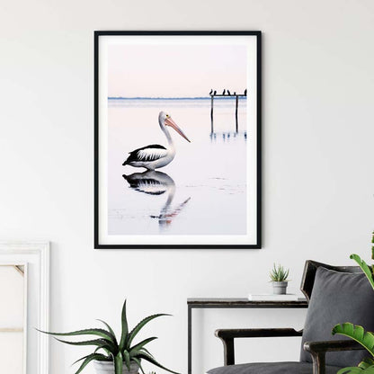 50cmx70cm Pelican Black Frame Canvas Wall Art Tristar Online