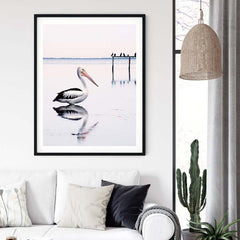 60cmx90cm Pelican Black Frame Canvas Wall Art Tristar Online