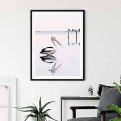 60cmx90cm Pelican Black Frame Canvas Wall Art Tristar Online