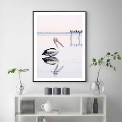 60cmx90cm Pelican Black Frame Canvas Wall Art Tristar Online