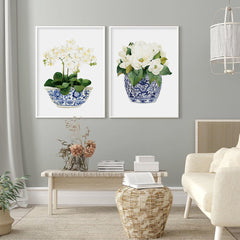 50cmx70cm Elegant Flower 2 Sets White Frame Canvas Wall Art Tristar Online