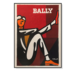 50cmx70cm Bally Man by Villemot Black Frame Canvas Wall Art Tristar Online