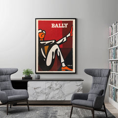 50cmx70cm Bally Man by Villemot Black Frame Canvas Wall Art Tristar Online