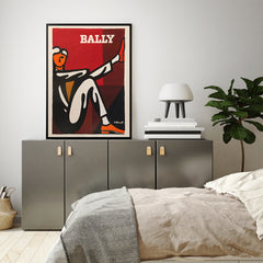 50cmx70cm Bally Man by Villemot Black Frame Canvas Wall Art Tristar Online