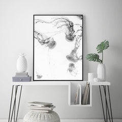 50cmx70cm Jellyfish Black Frame Canvas Wall Art Tristar Online