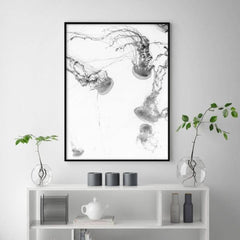 50cmx70cm Jellyfish Black Frame Canvas Wall Art Tristar Online