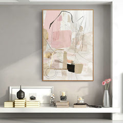 50cmx70cm Abstract Pink Gold Frame Canvas Wall Art Tristar Online