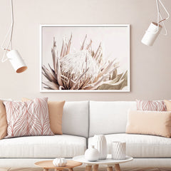 50cmx70cm Pure Protea II White Frame Canvas Wall Art Tristar Online