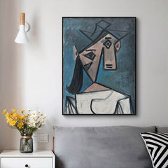 80cmx120cm Head Of A Woman By Pablo Picasso Black Frame Canvas Wall Art Tristar Online