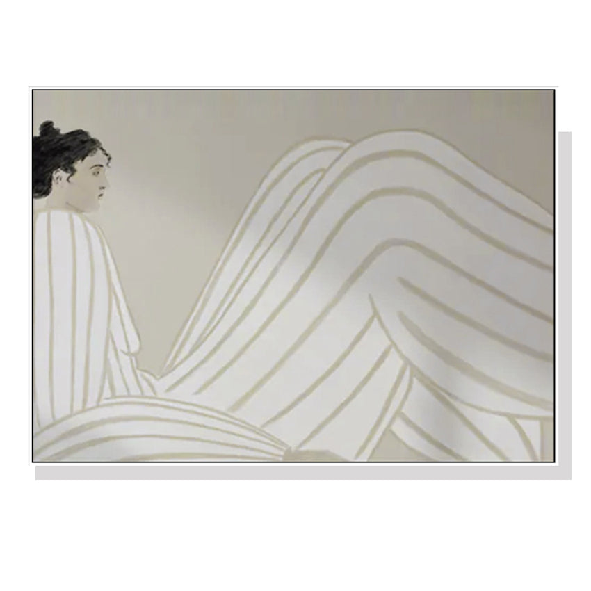 50cmx70cm Abstract Lady White Frame Canvas Wall Art Tristar Online