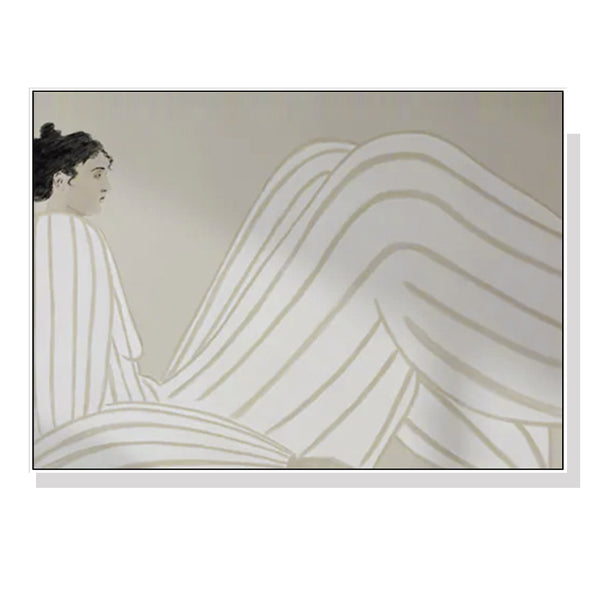 80cmx120cm Abstract Lady White Frame Canvas Wall Art Tristar Online