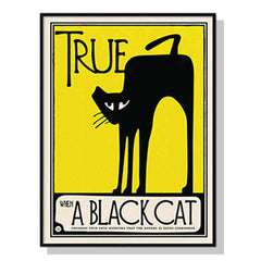 50cmx70cm Black Cat Black Frame Canvas Wall Art Tristar Online