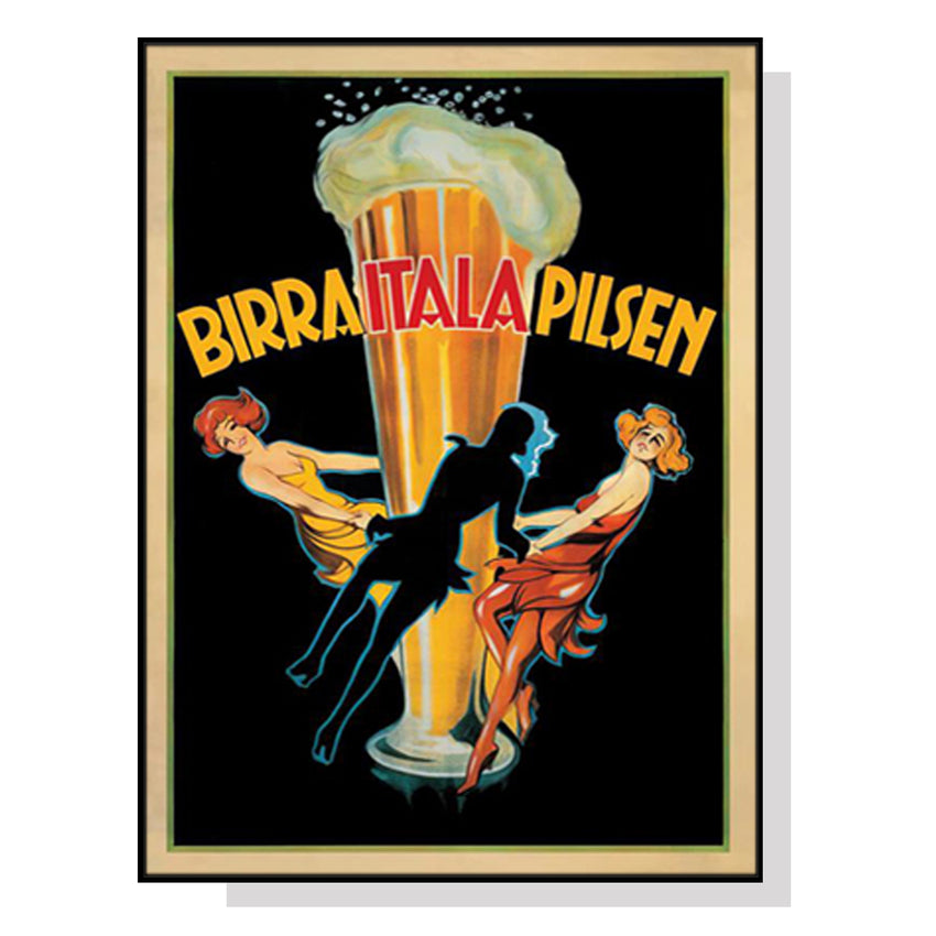 50cmx70cm Birra Itala Pilsen Black Frame Canvas Wall Art Tristar Online