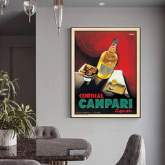 50cmx70cm Cordial Campari Liquor Black Frame Canvas Wall Art Tristar Online