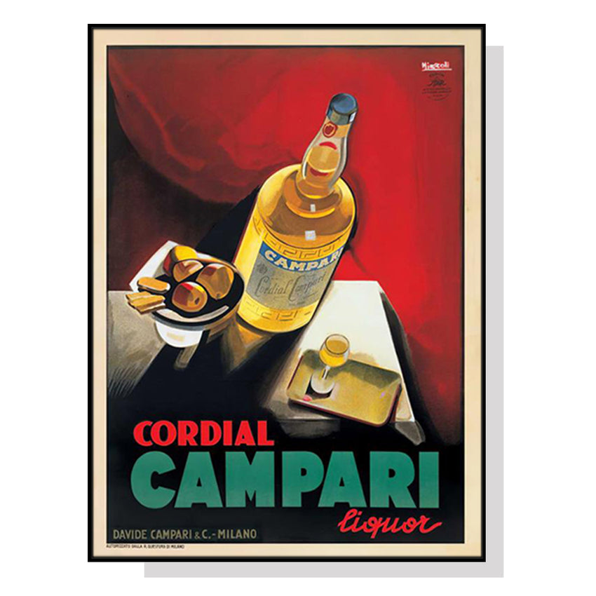 60cmx90cm Cordial Campari Liquor Black Frame Canvas Wall Art Tristar Online