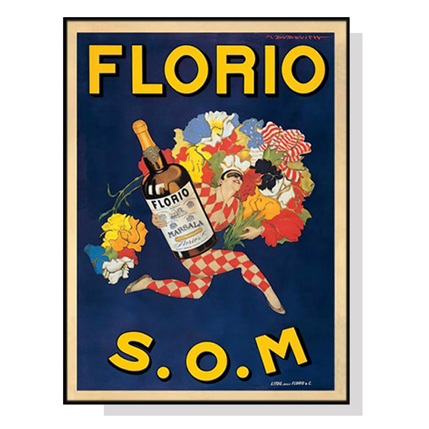 50cmx70cm Florio S.O.M Black Frame Canvas Wall Art Tristar Online