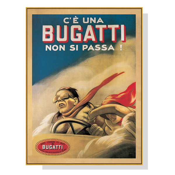 50cmx70cm Bugatti Gold Frame Canvas Wall Art Tristar Online