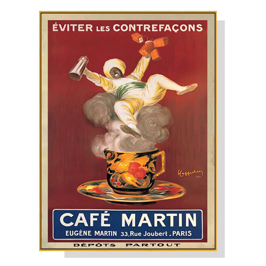 50cmx70cm Cafe Martin Gold Frame Canvas Wall Art Tristar Online