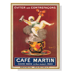 60cmx90cm Cafe Martin Gold Frame Canvas Wall Art Tristar Online