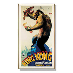 50cmx100cm King Kong 1933 Gold Frame Canvas Wall Art Tristar Online