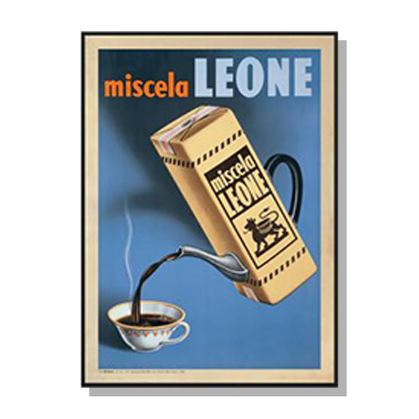 50cmx70cm Miscela Leone, 1950 Black Frame Canvas Wall Art Tristar Online