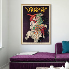 50cmx70cm Cioccolato Venchi Vintage Gold Frame Canvas Wall Art Tristar Online