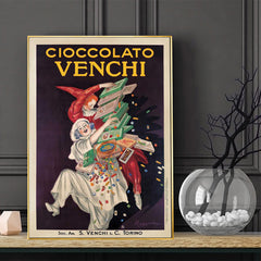 50cmx70cm Cioccolato Venchi Vintage Gold Frame Canvas Wall Art Tristar Online