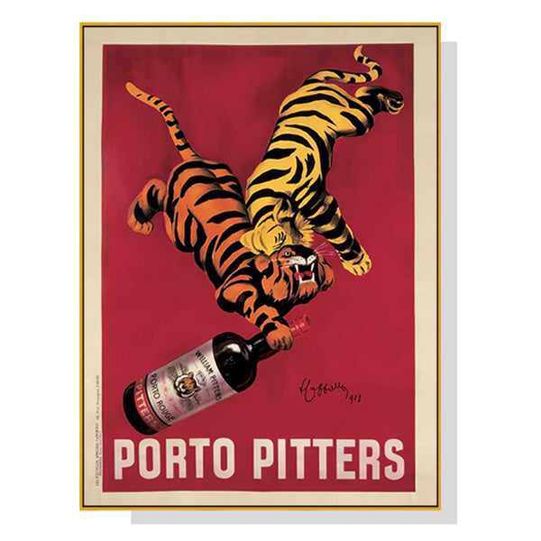 50cmx70cm Porto Pitters Vintage Gold Frame Canvas Wall Art Tristar Online