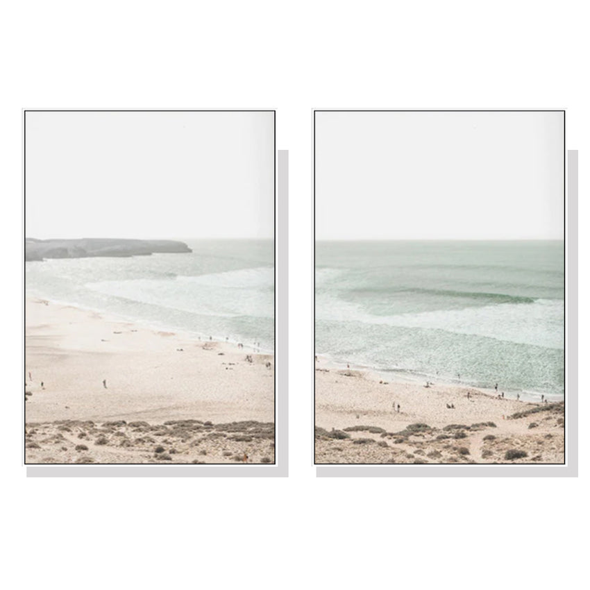 50cmx70cm Coastal Prints 2 Sets White Frame Canvas Wall Art Tristar Online