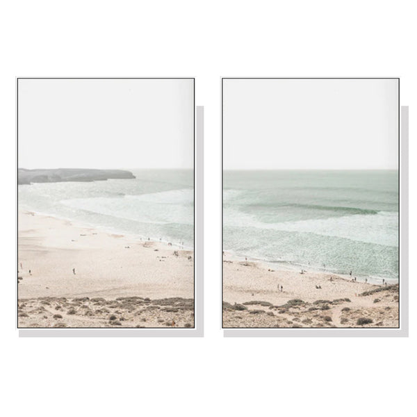 50cmx70cm Coastal Prints 2 Sets White Frame Canvas Wall Art Tristar Online