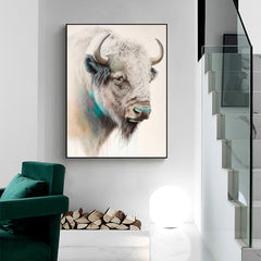 50cmx70cm Great White Buffalo Black Frame Canvas Wall Art Tristar Online