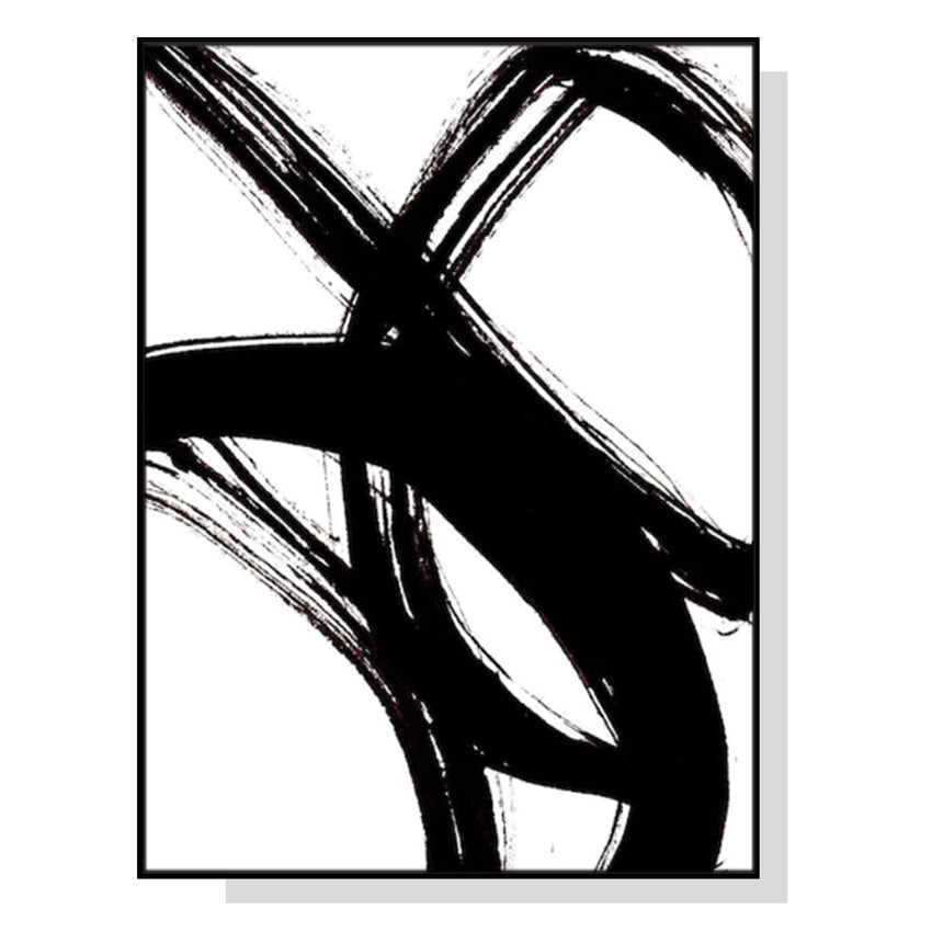 50cmx70cm Minimalist Black Artwork Black Frame Canvas Wall Art Tristar Online